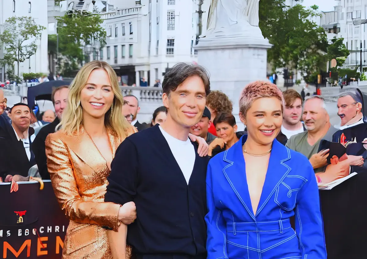 At the U.K. launch of "Oppenheimer," Florence Pugh kept Emily Blunt from having a serious wardrobe malfunction.